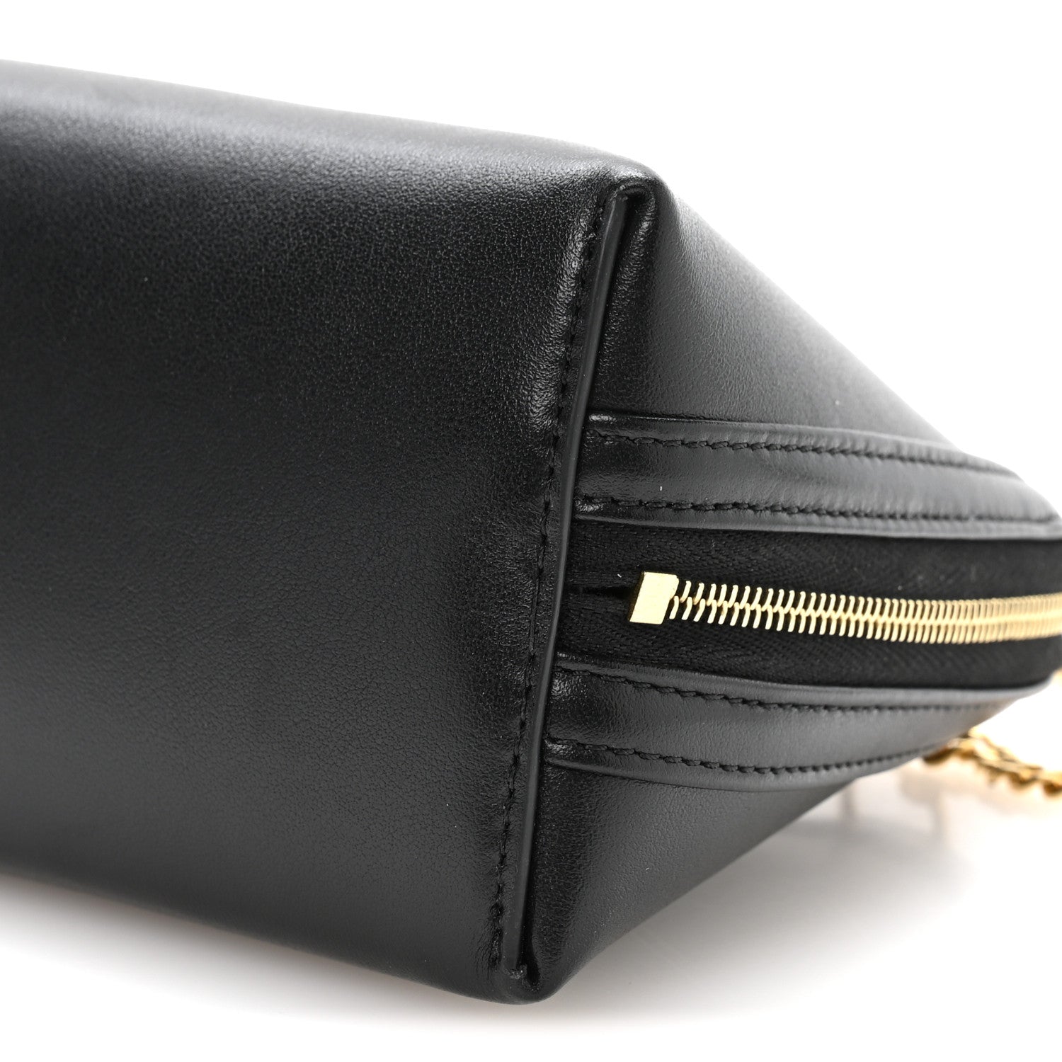 Celine Smooth Calfskin Cuir Triomphe Clutch on Chain Black 10 of 11