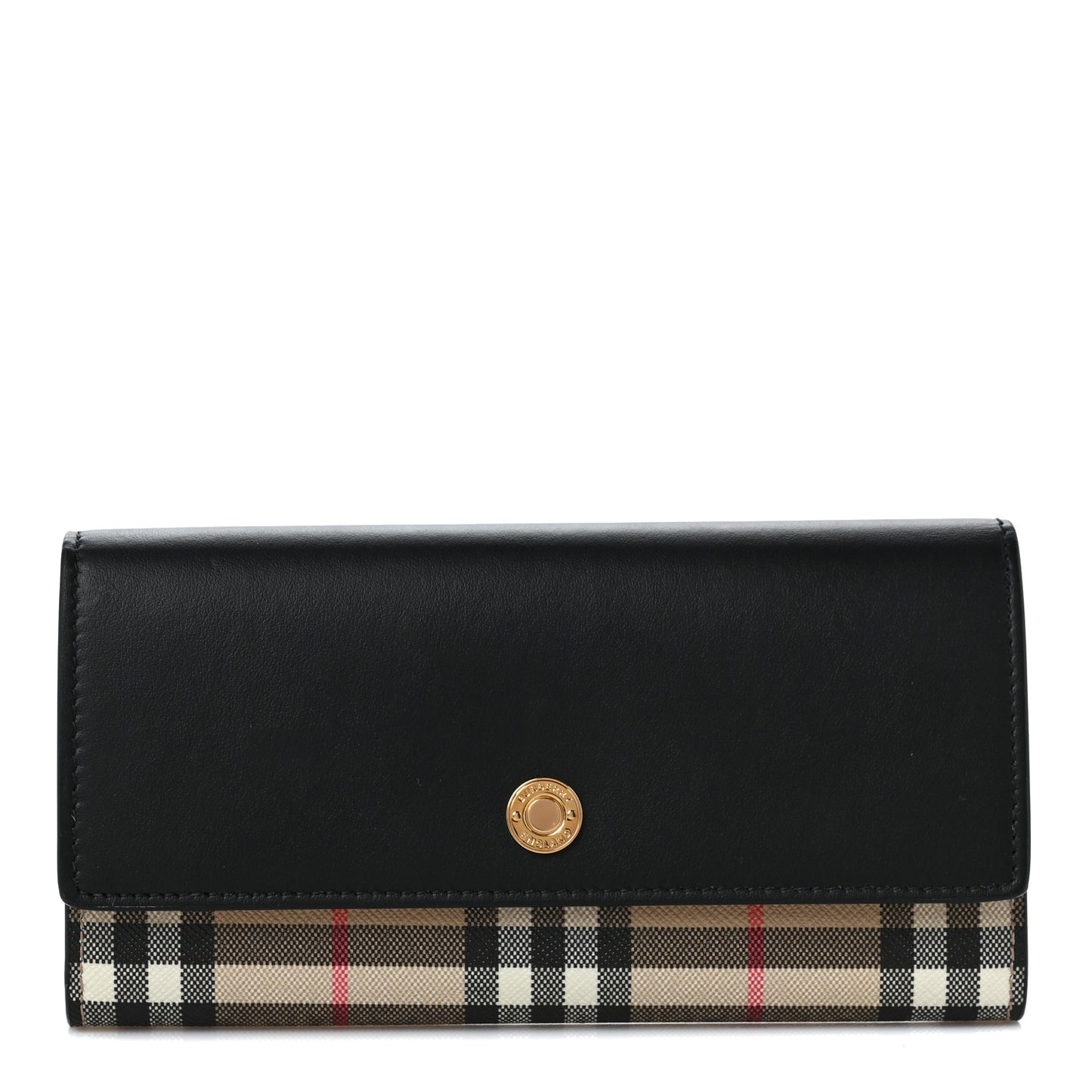 Vintage Check Calfskin Halton Wallet Black