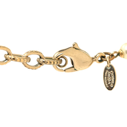 Chanel Pearl Bead Crystal CC Long Necklace Gold 4 of 6