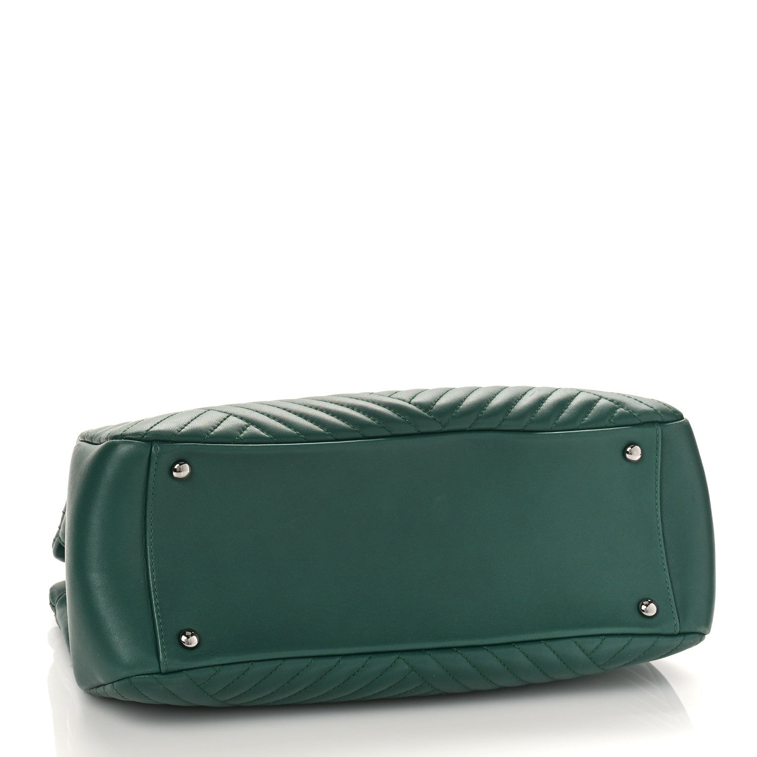 Chanel Lambskin Quilted CC Crossing Shopping Tote Green 4 of 10