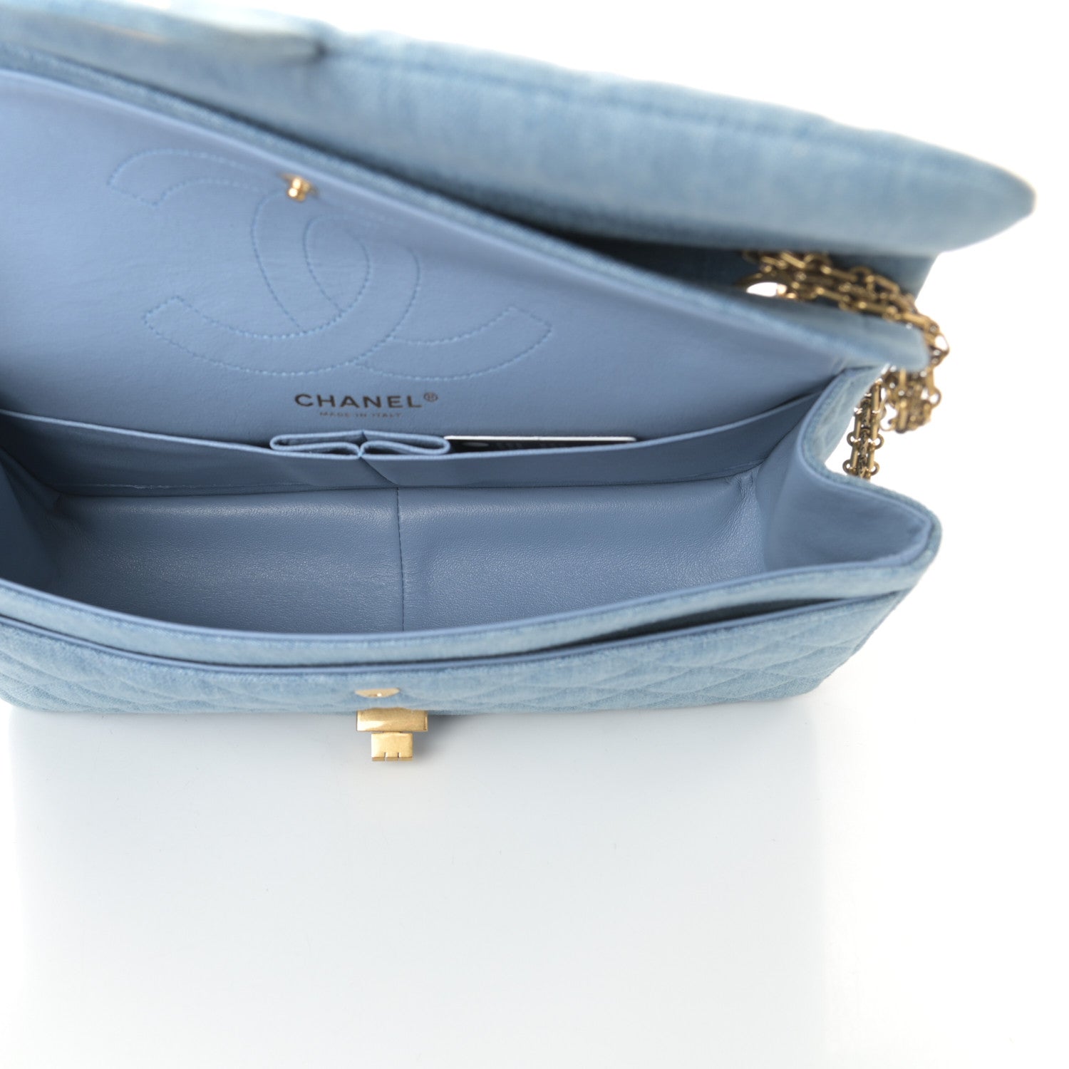 Chanel Denim Quilted 2.55 Reissue 226 Flap Light Blue 5 of 10
