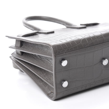 Saint Laurent Calfskin Crocodile Embossed Nano Sac De Jour Fog 7 of 10