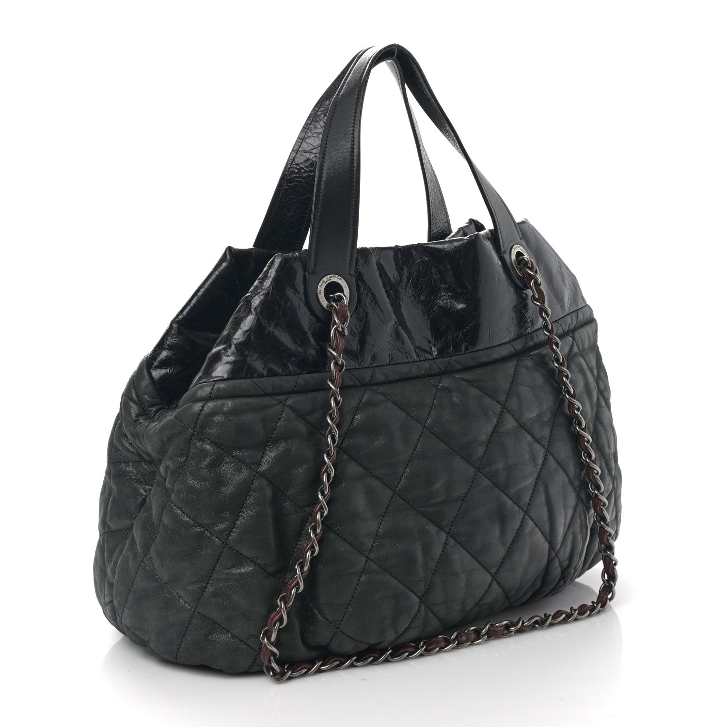 Chanel Iridescent Calfskin Quilted Large In The Mix Tote Black 3 of 14