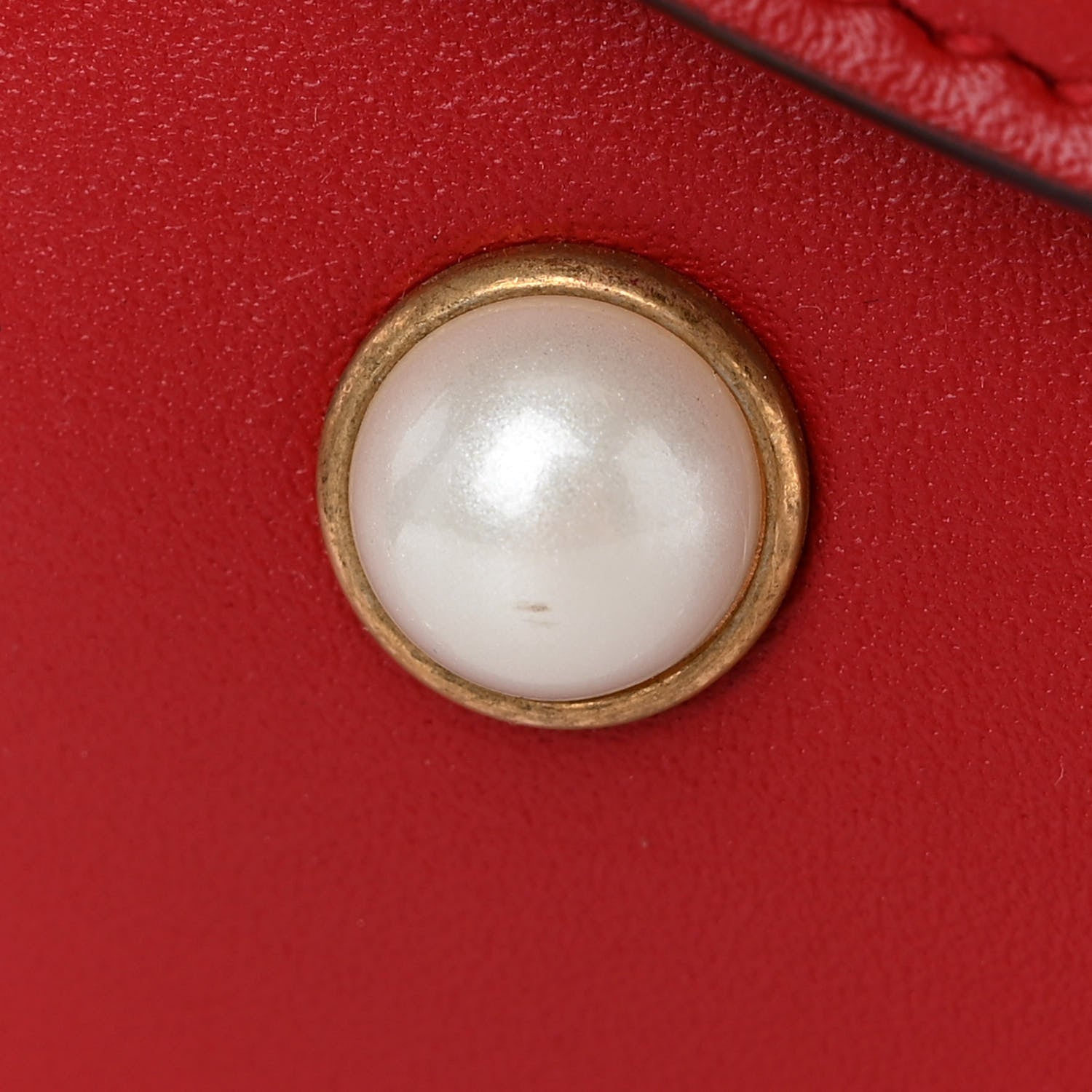 Gucci Nappa Pearl Studded Mini Queen Margaret Broadway Shoulder Bag Hibiscus Red 11 of 11