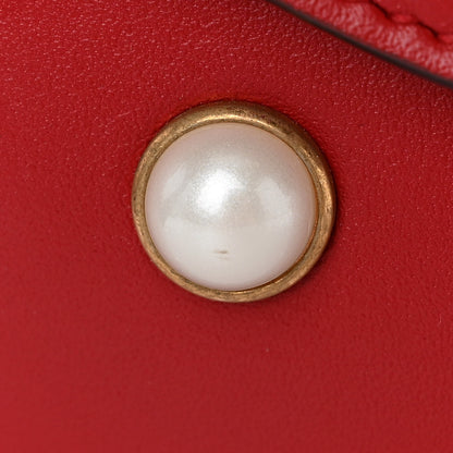 Gucci Nappa Pearl Studded Mini Queen Margaret Broadway Shoulder Bag Hibiscus Red 11 of 11