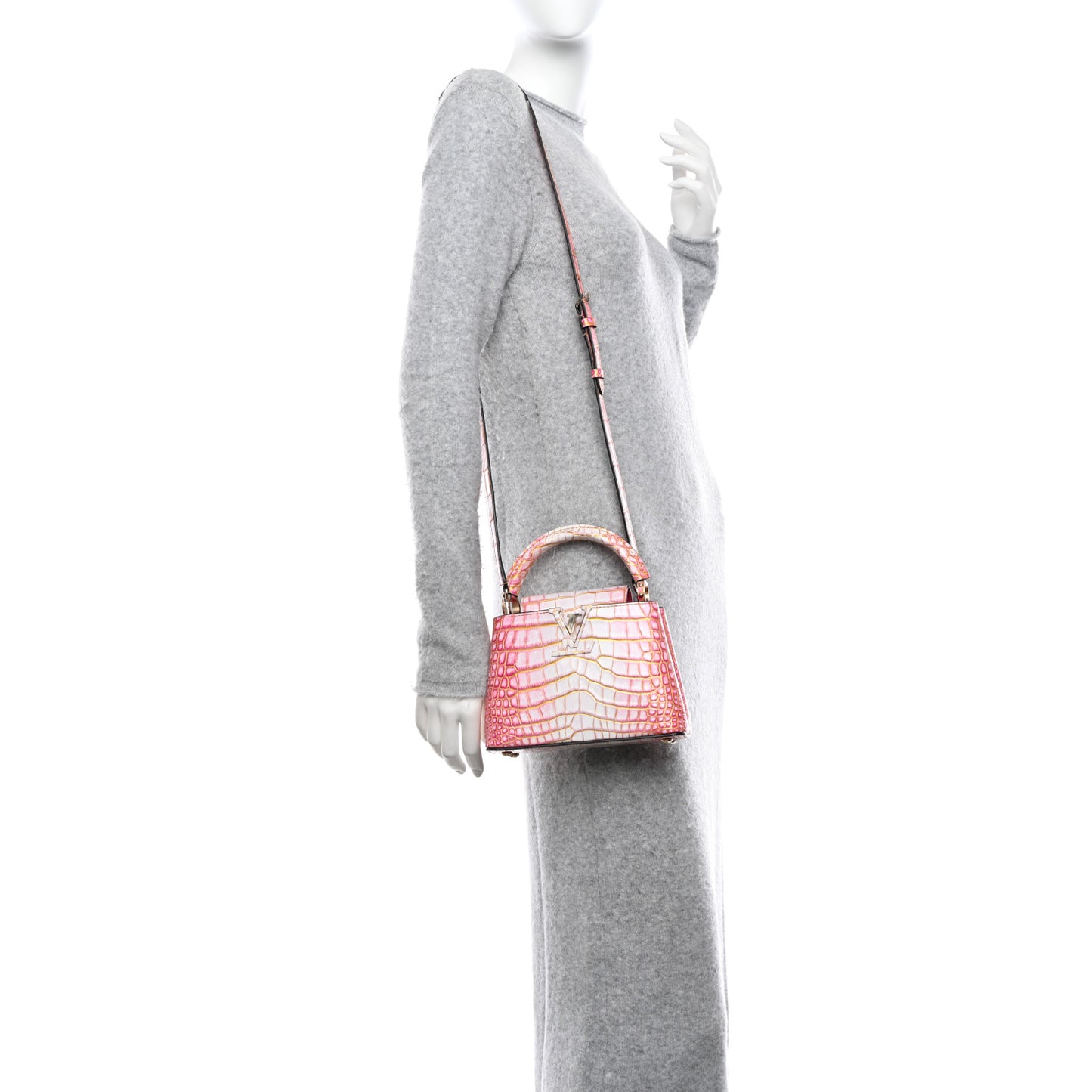 Crocodile Mini Capucines Sahara Rose