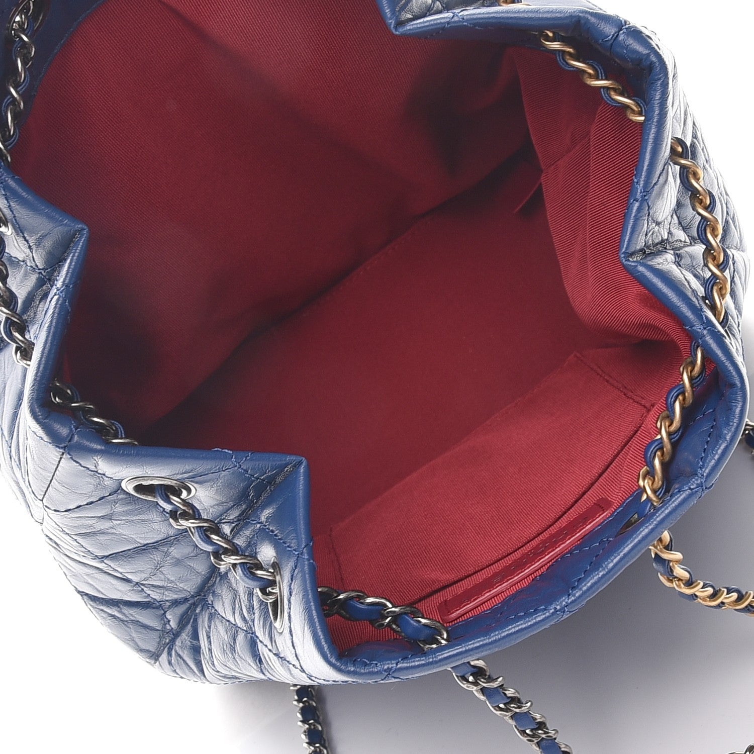 Chanel Aged Calfskin Quilted Gabrielle Backpack Dark Blue 5 of 8