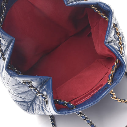 Chanel Aged Calfskin Quilted Gabrielle Backpack Dark Blue 5 of 8