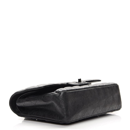 Chanel Crumpled Calfskin Quilted Medium Double Flap So Black 5 of 12