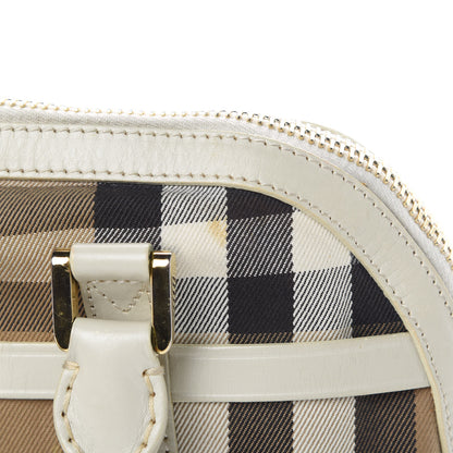 Burberry House Check Bridle Calfskin Small Orchard Bowling Bag White 16 of 18