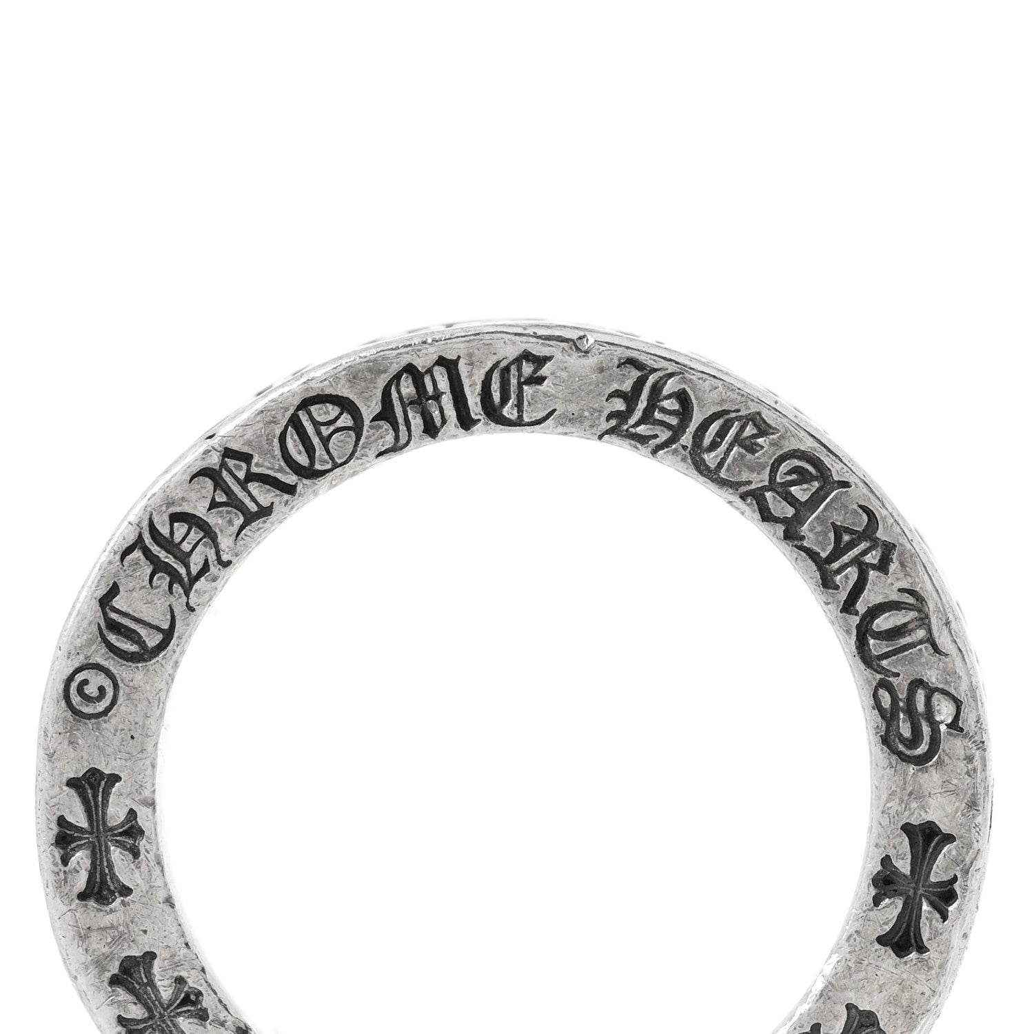 Chrome Hearts Sterling Silver Cross CH Forever Spacer Ring 49 5