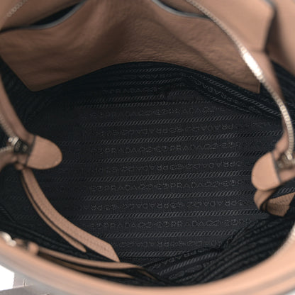 Prada Vitello Phenix Embossed Logo Shoulder Bag Cammeo 5 of 12