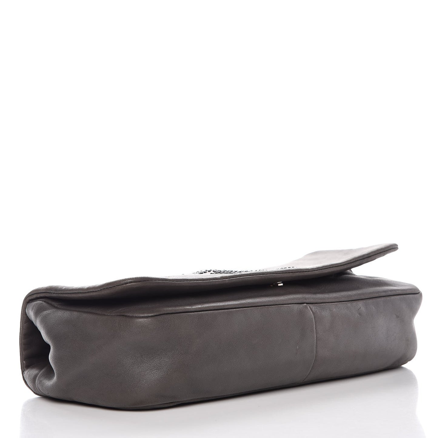 Lambskin Studded CC East West Flap Grey