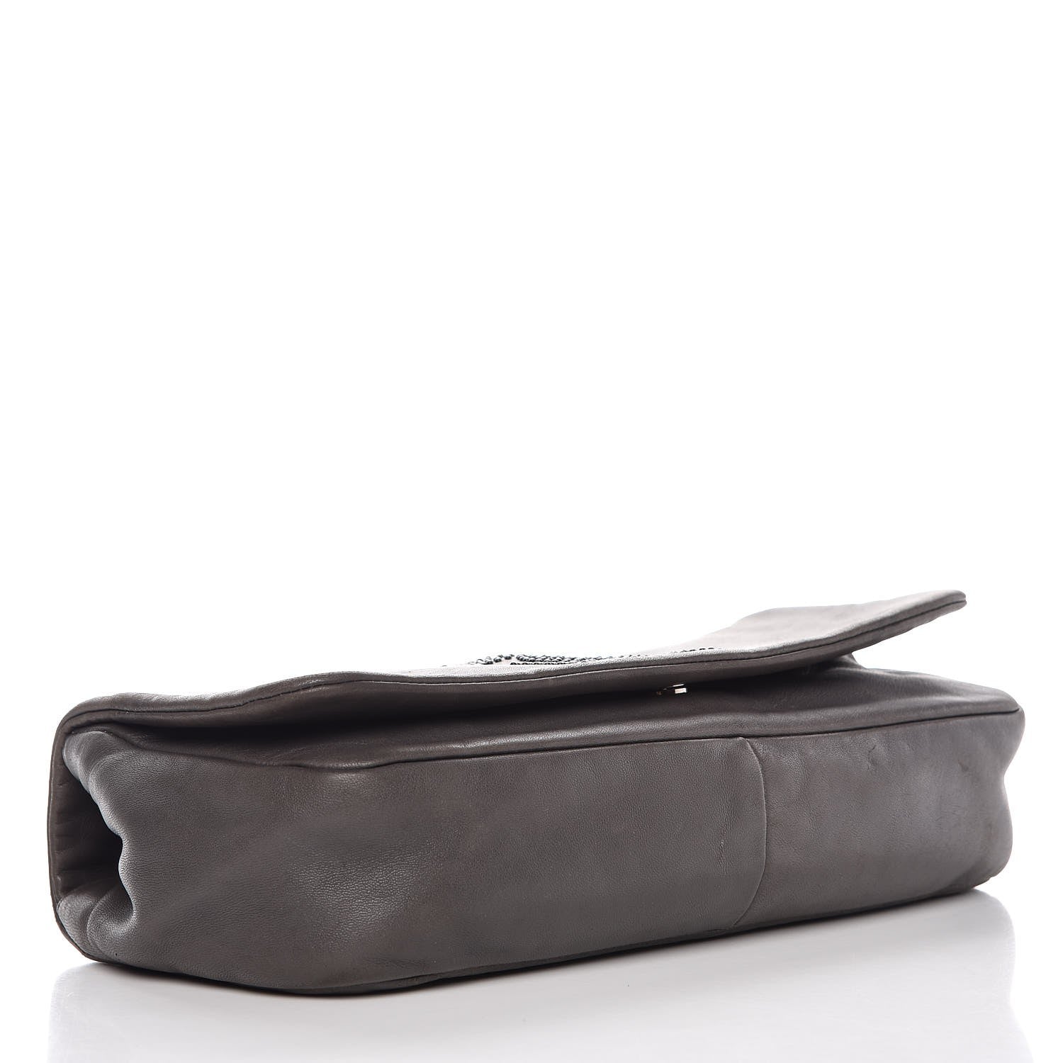 Chanel Lambskin Studded CC East West Flap Grey 4 of 14