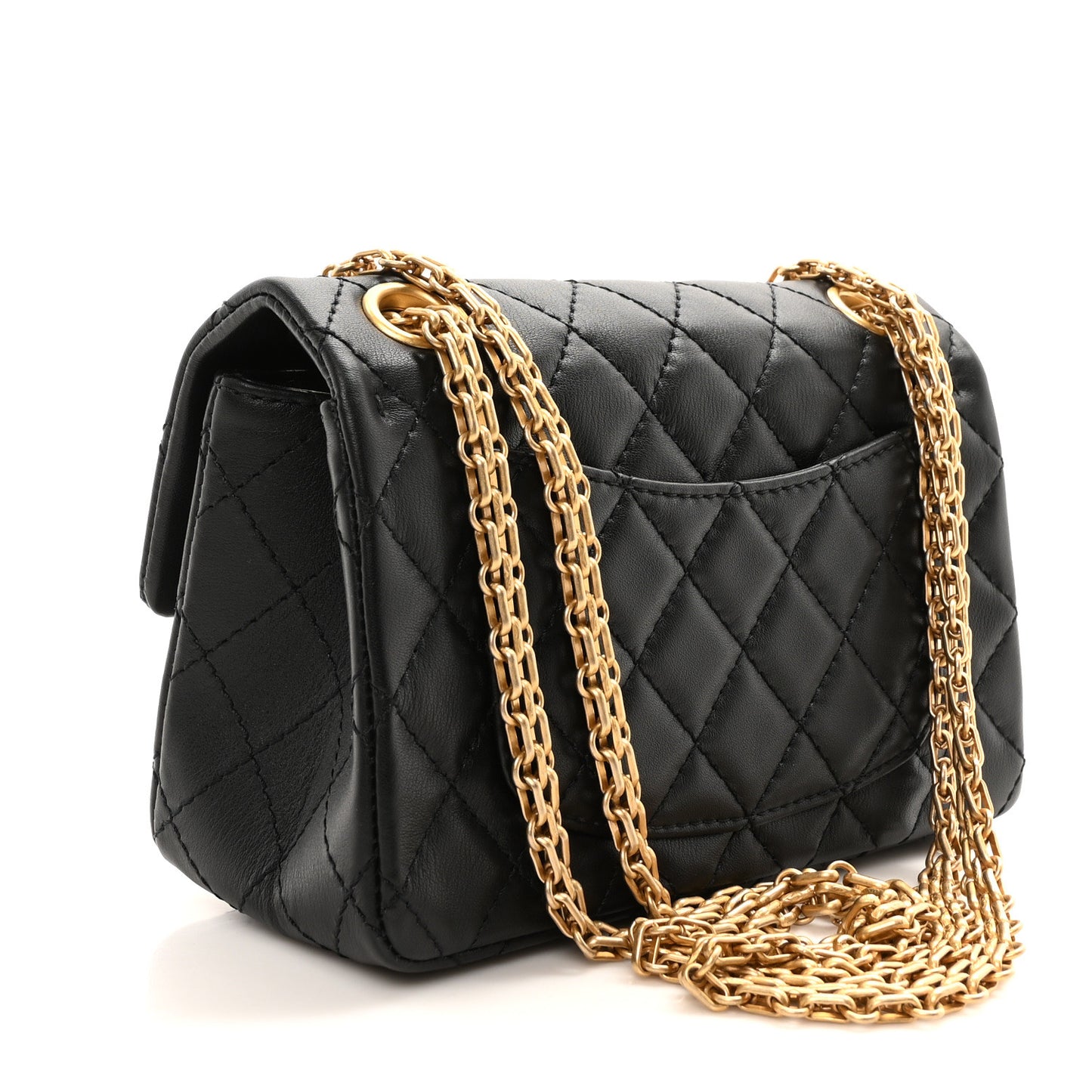 Calfskin Quilted 2.55 Reissue Mini Flap Black