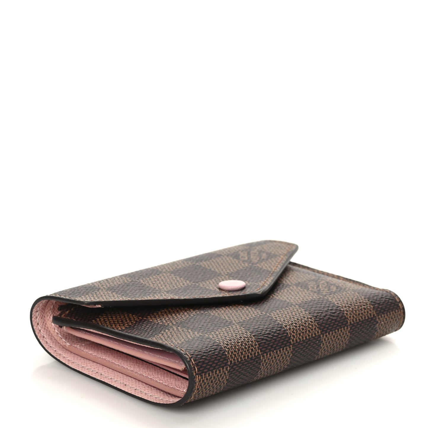 Damier Ebene Victorine Wallet Rose Ballerine
