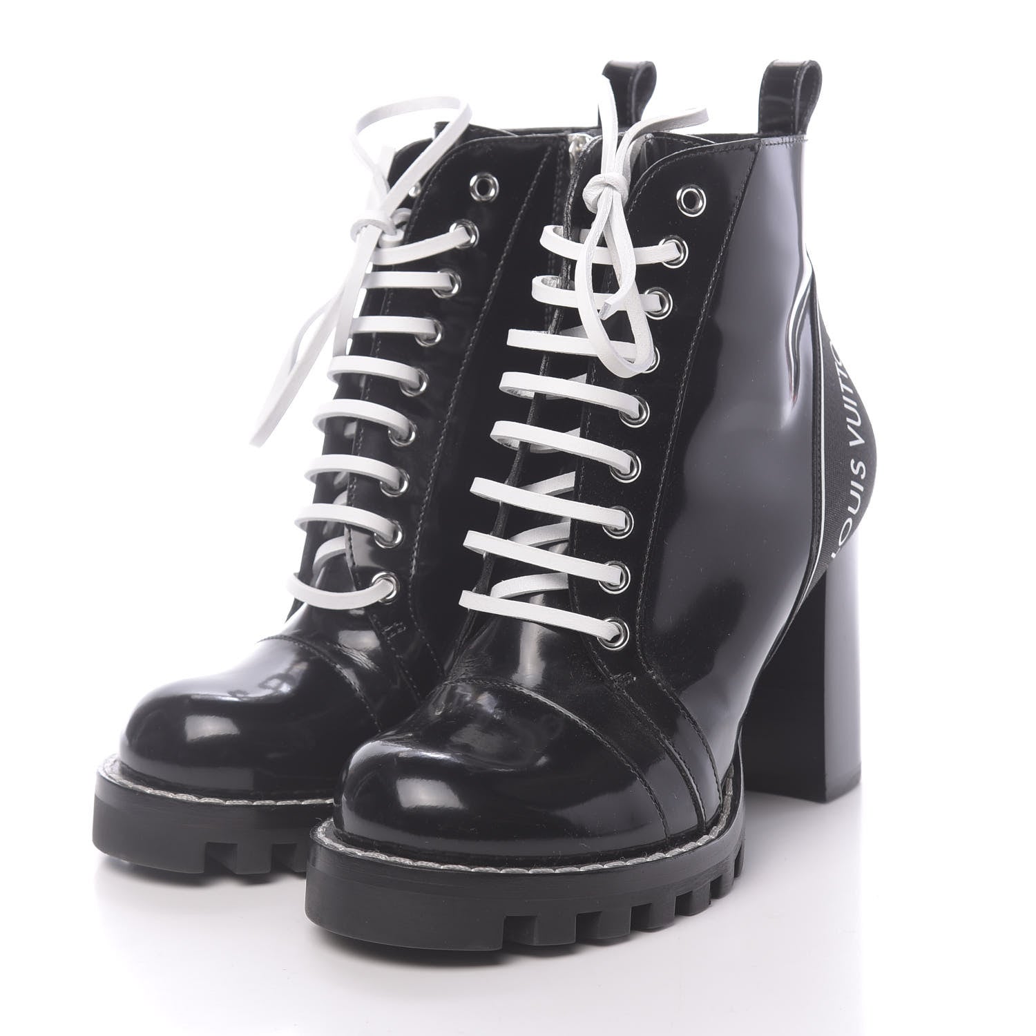 Louis Vuitton Glazed Calfskin Star Trail Ankle Boots 37 Black 3 of 7