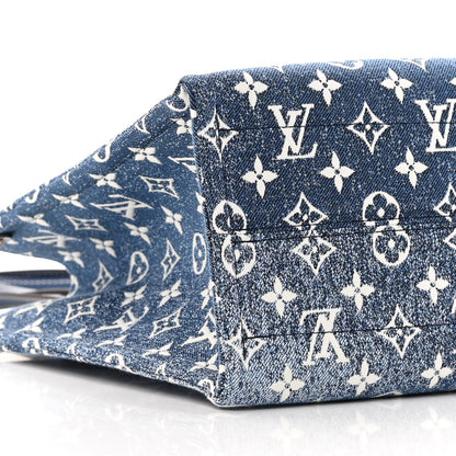 Louis Vuitton Monogram Jacquard Denim Onthego MM Bleu 8 of 10