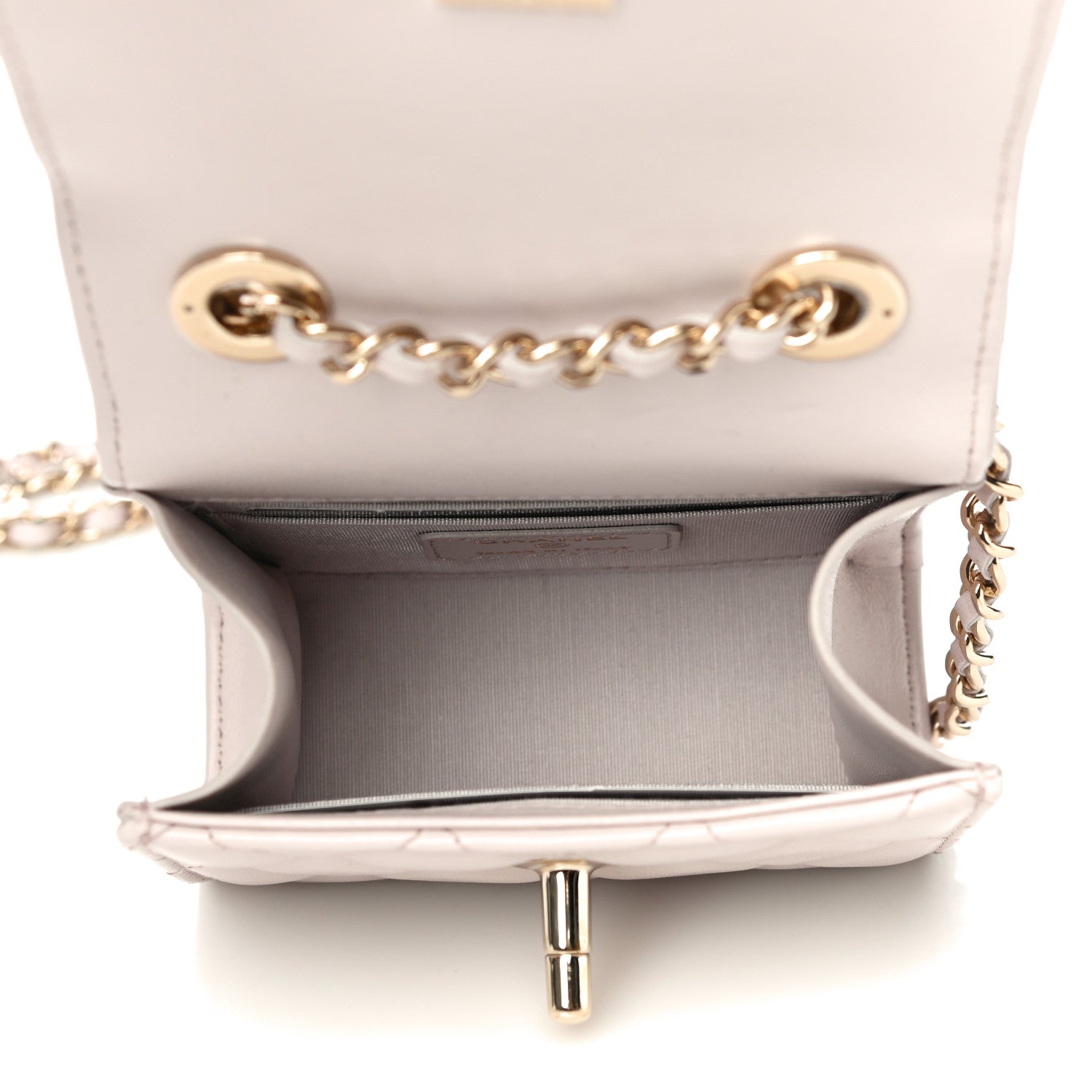 Chanel Lambskin Quilted Mini Trendy CC Clutch With Chain Light Purple 5 of 11
