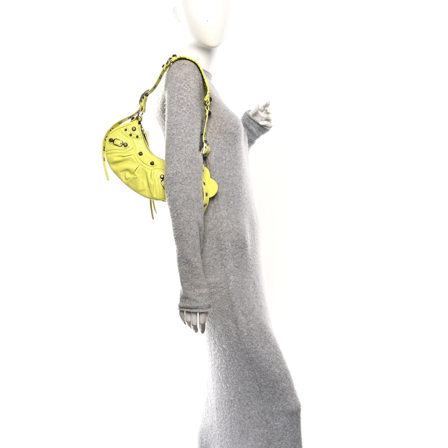 Agneau Arena Le Cagole Shoulder Bag XS Lime