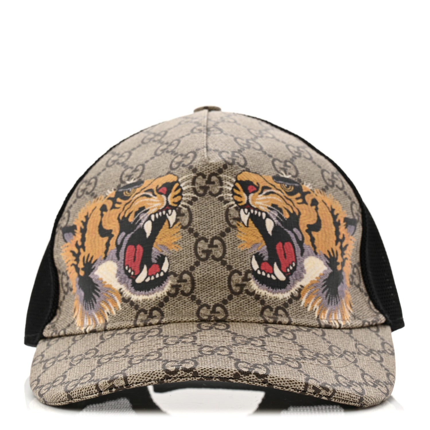 Gucci GG Supreme Monogram Tiger Print Baseball Hat L 59 Beige 3 of 9
