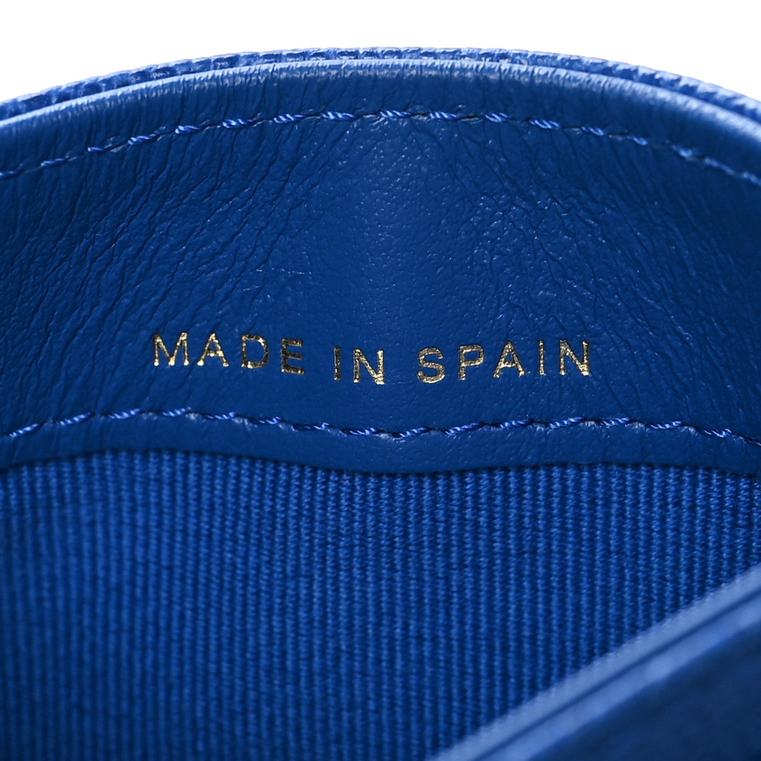 Chanel Caviar Quilted Studded CC Card Holder Blue 7 of 9