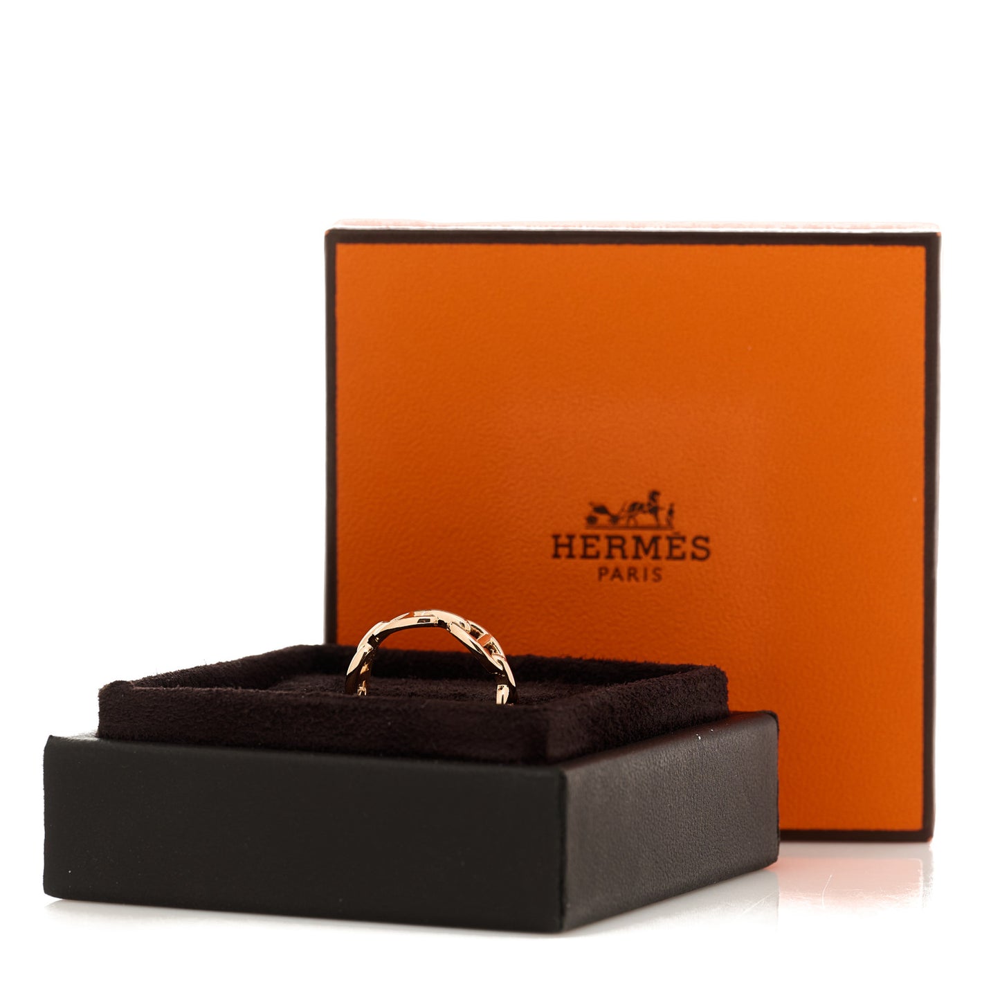 18K Rose Gold PM Chaine d'Ancre Enchainee Ring 57 8
