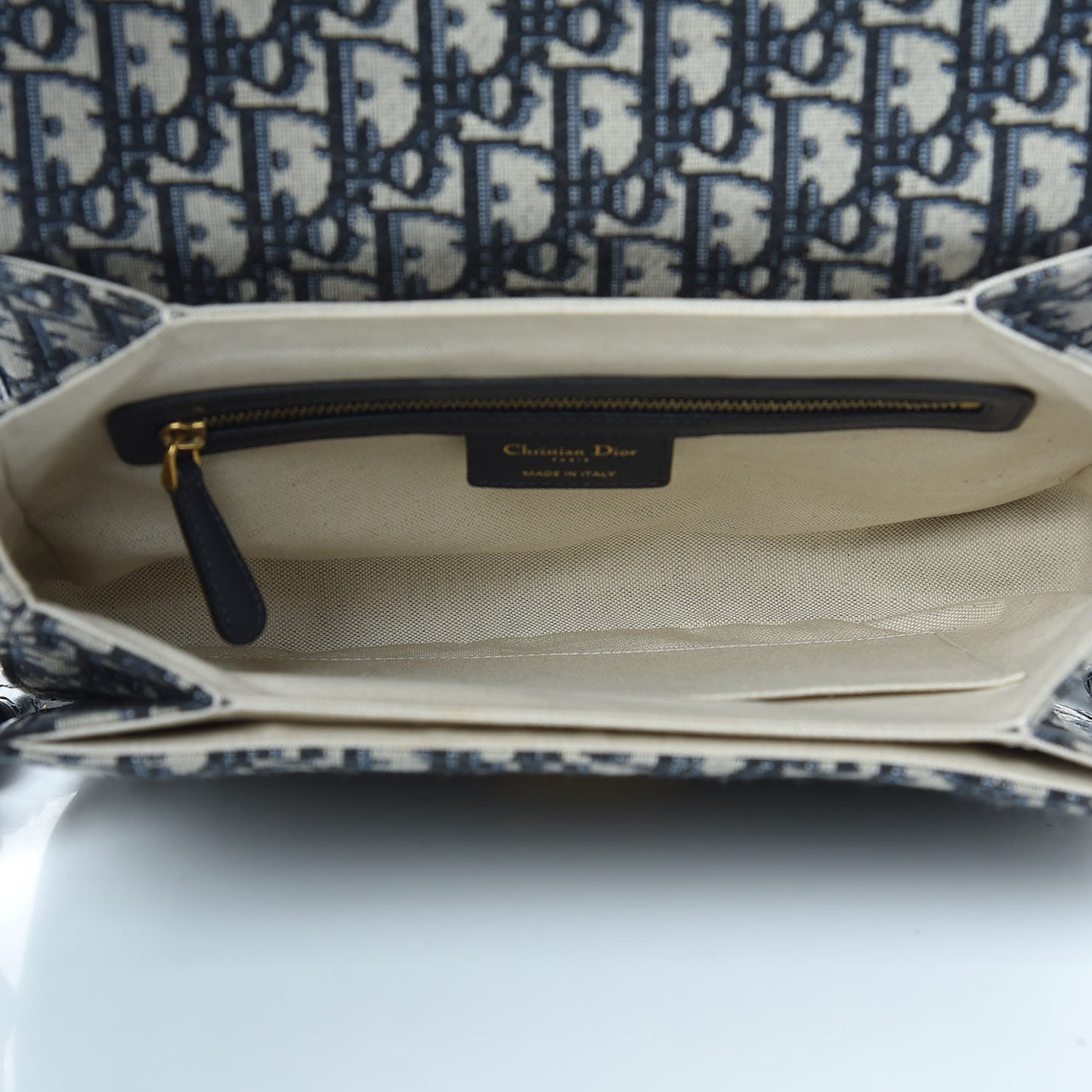 Oblique Flap Bag Navy Blue