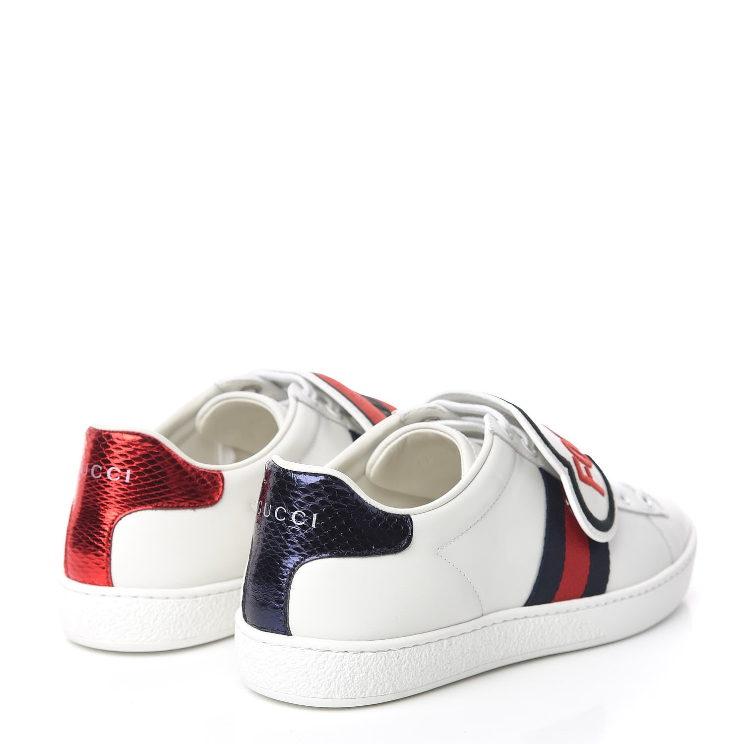 Gucci Calfskin Ayers Web Blind for Love Embroidered Womens Ace Sneakers 36.5 White 4 of 10