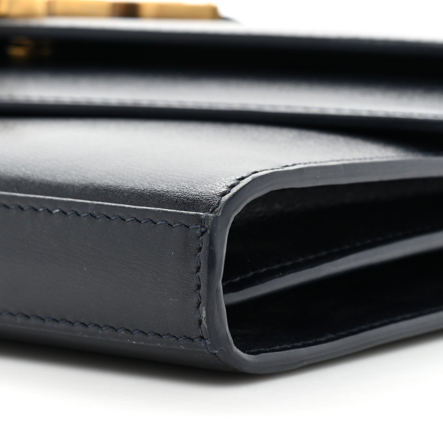 Saint Laurent Smooth Calfskin Monogram Sulpice Chain Wallet Navy 9 of 17