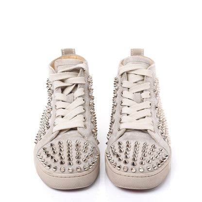 Christian Louboutin Veau Velours Womens Louis Spikes Flat Sneakers 36 Colombe 2 of 8