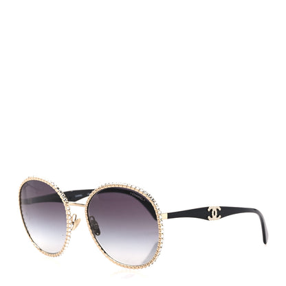 Chanel Metal Strass Round Sunglasses 71430 Gold 1 of 7