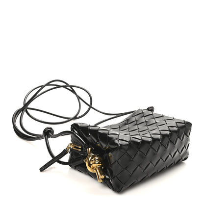 Bottega Veneta Polished Nappa Intrecciato Metallic Knot Mini Loop Camera Bag Black 4 of 9