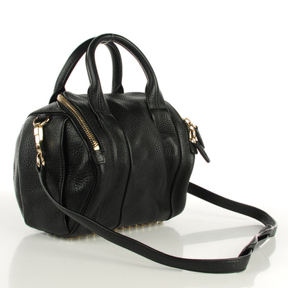 Alexander Wang Pebbled Lambskin Rockie Black Pale Gold Hardware 2 of 7