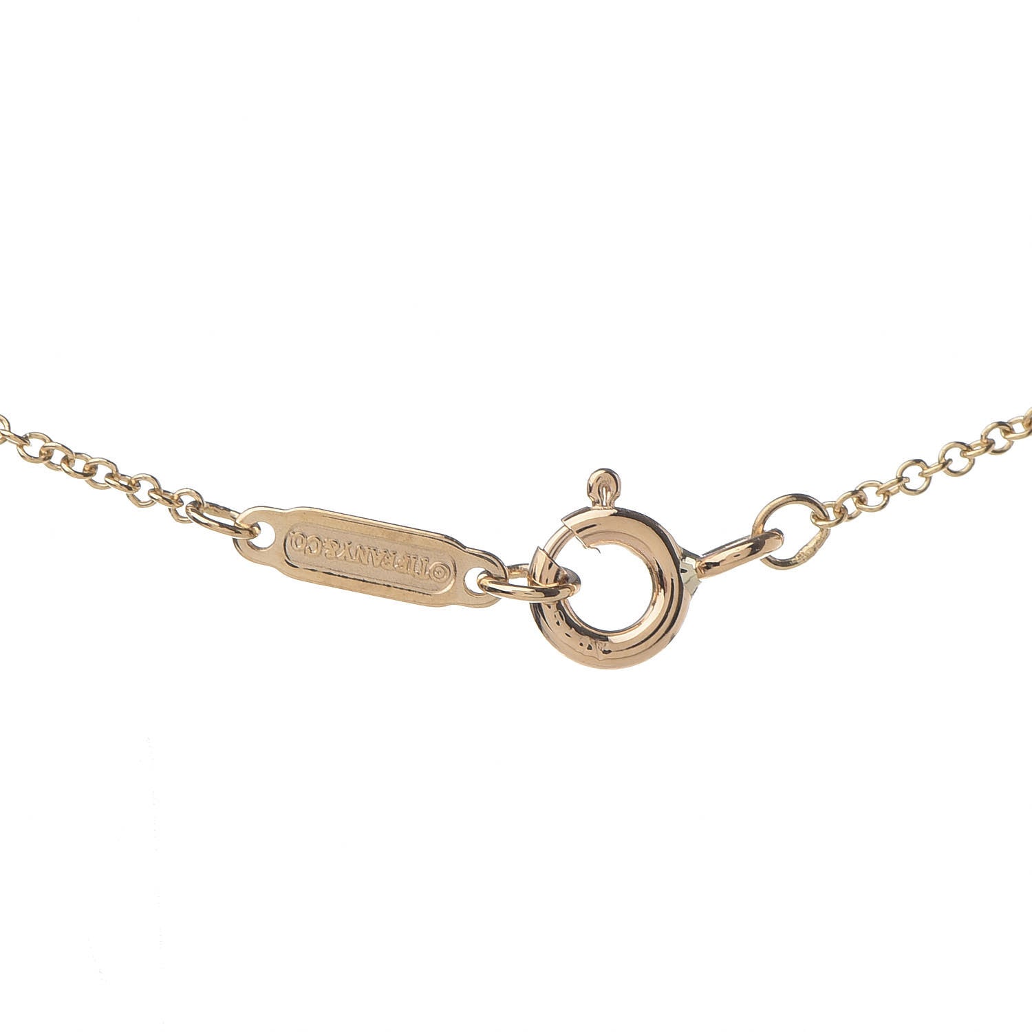 Tiffany 18K Yellow Gold Diamond .29ct Solitaire Pendant Necklace 6 of 7