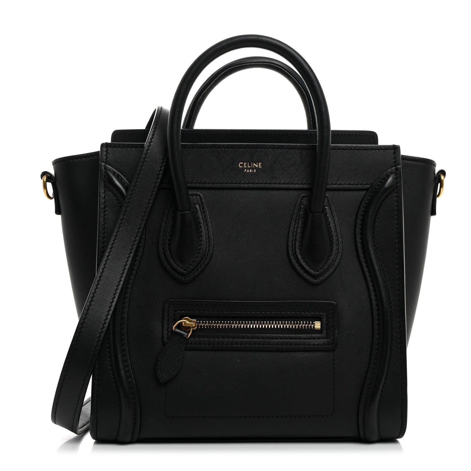 Celine Smooth Calfskin Nano Luggage Black 1 of 10