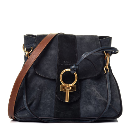 Chloe Suede Small Lexa Shoulder Bag Silver Blue 1 of 10