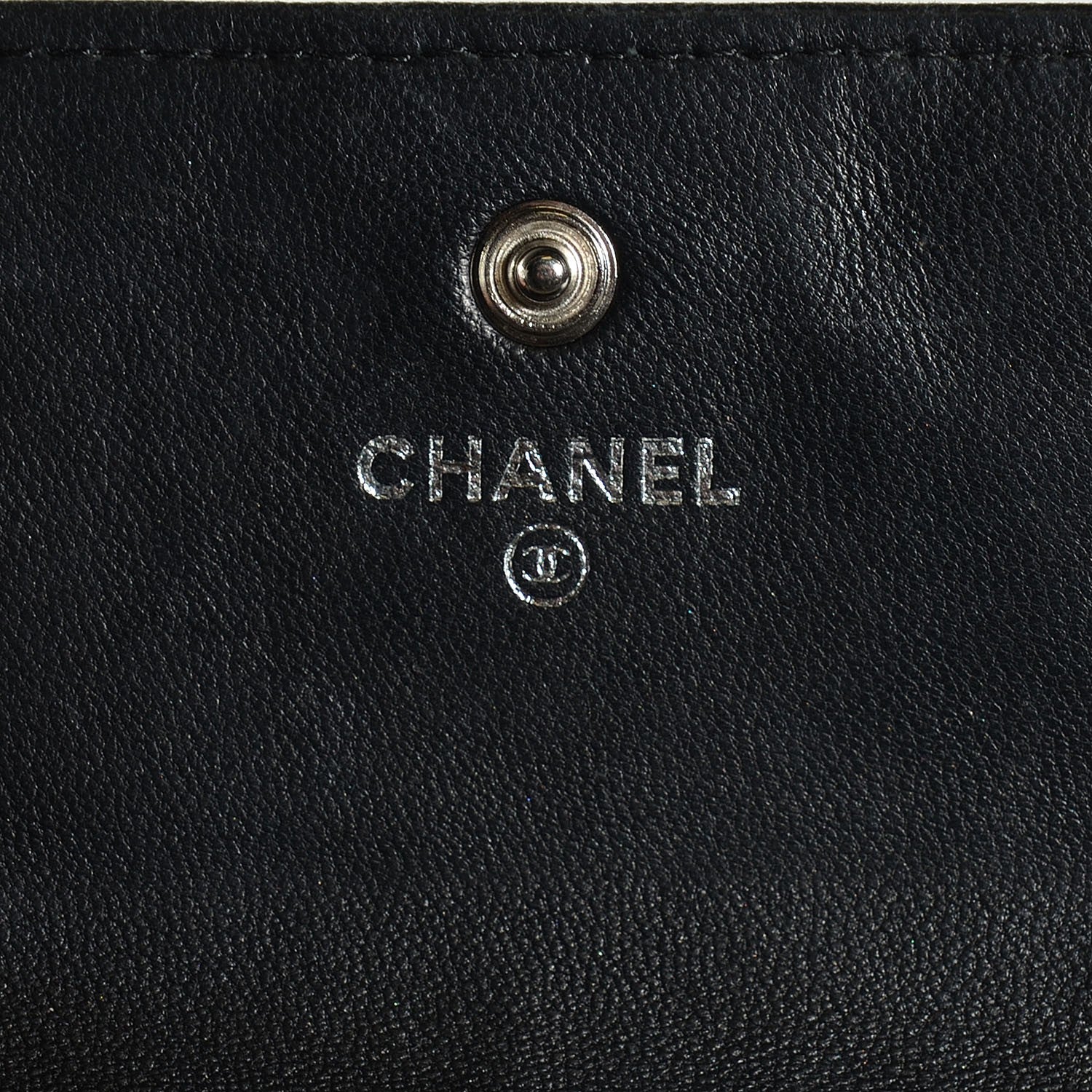 Chanel Lambskin Embossed Camellia Large Gusset Flap Wallet Black 7 of 9