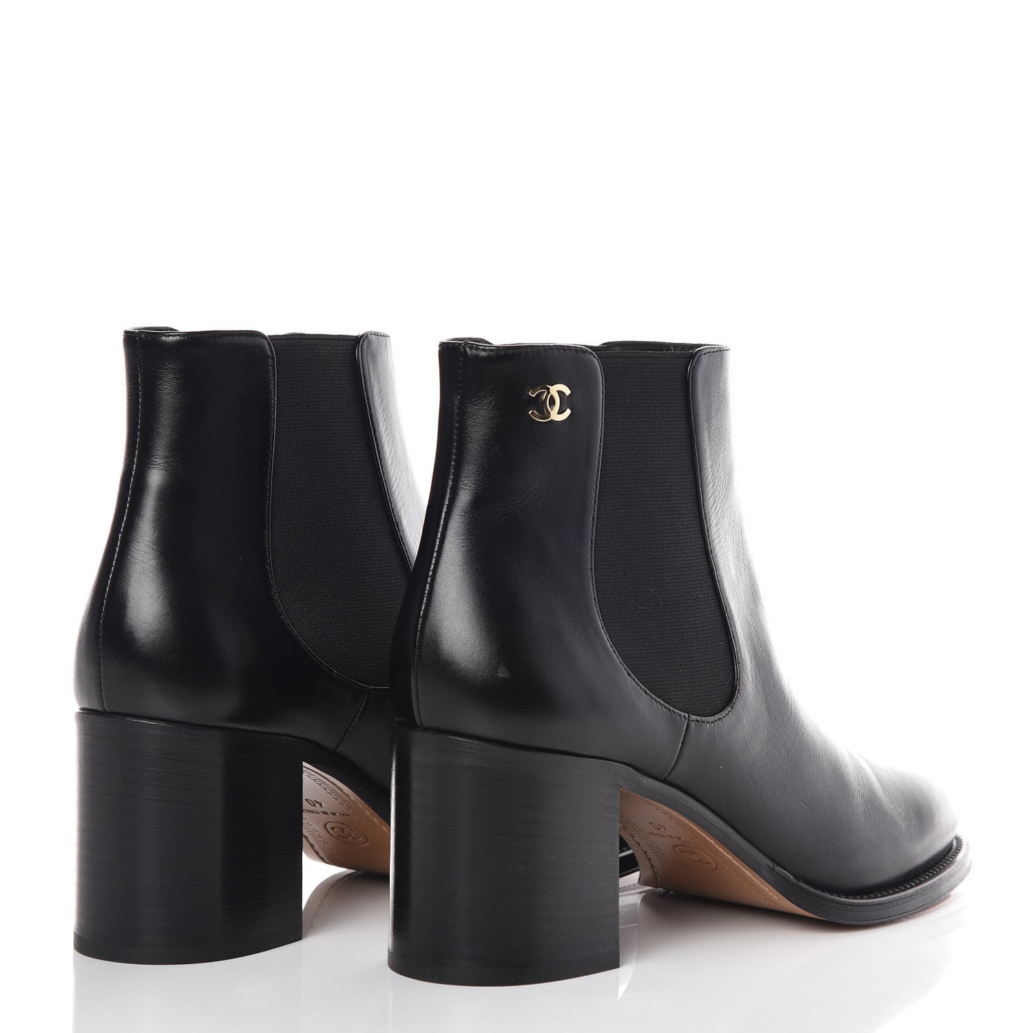 Chanel Glazed Calfskin Short Boots 40 Black 4 of 8