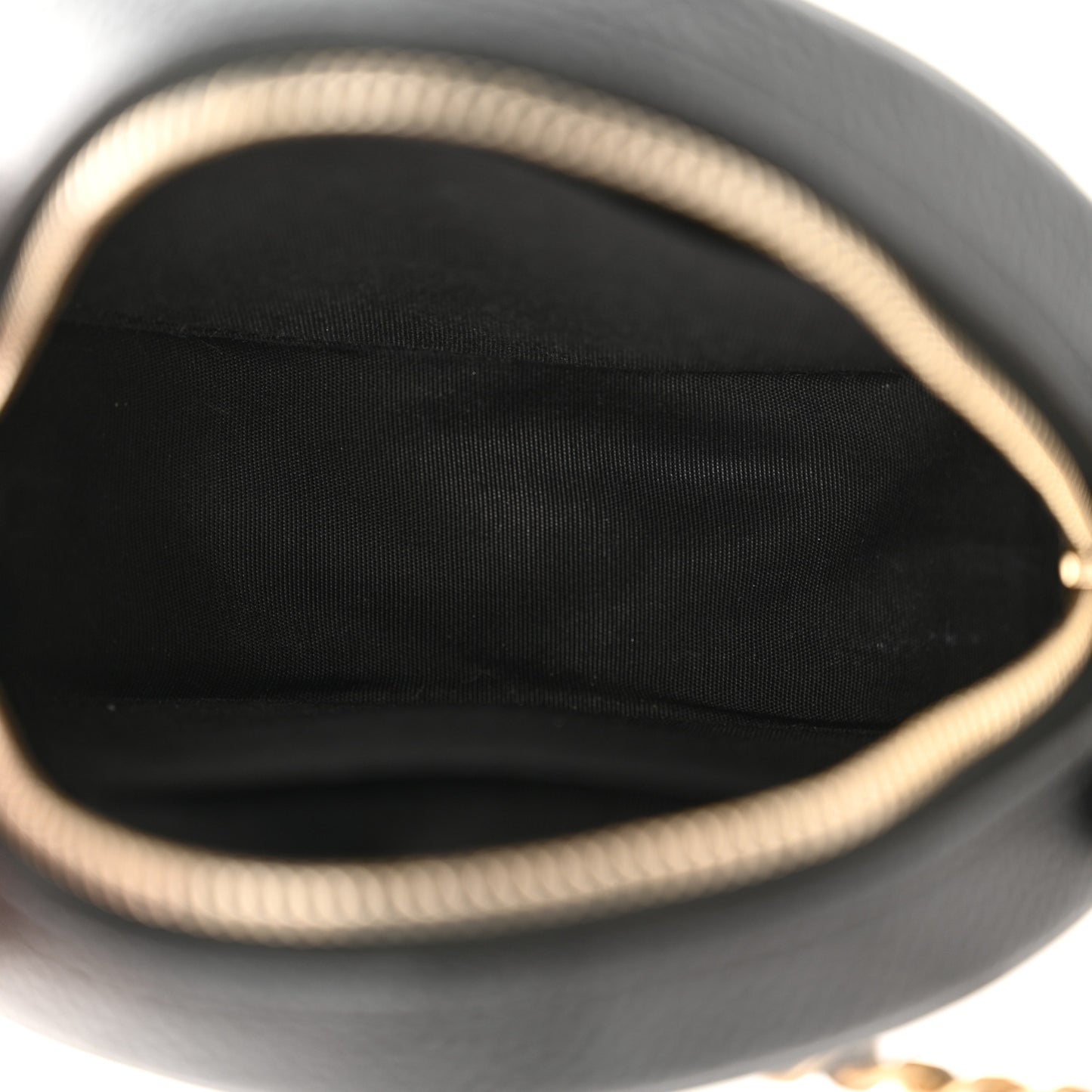 Caviar Quilted Round Filigree Crossbody Black