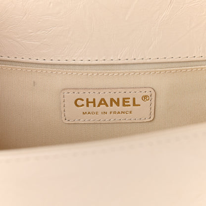 Chanel Aged Calfskin Quilted Medium Jacket Boy Flap White 5 of 10