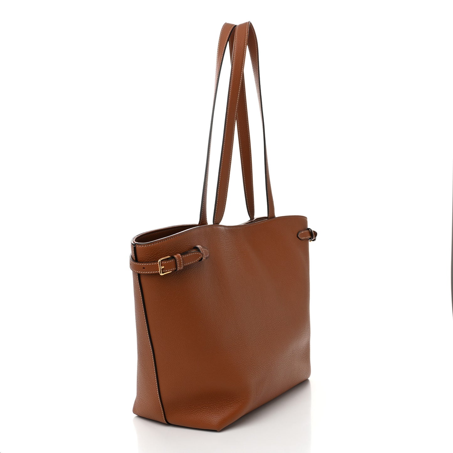 Grained Calfskin Triomphe Medium Cabas Anais Tan