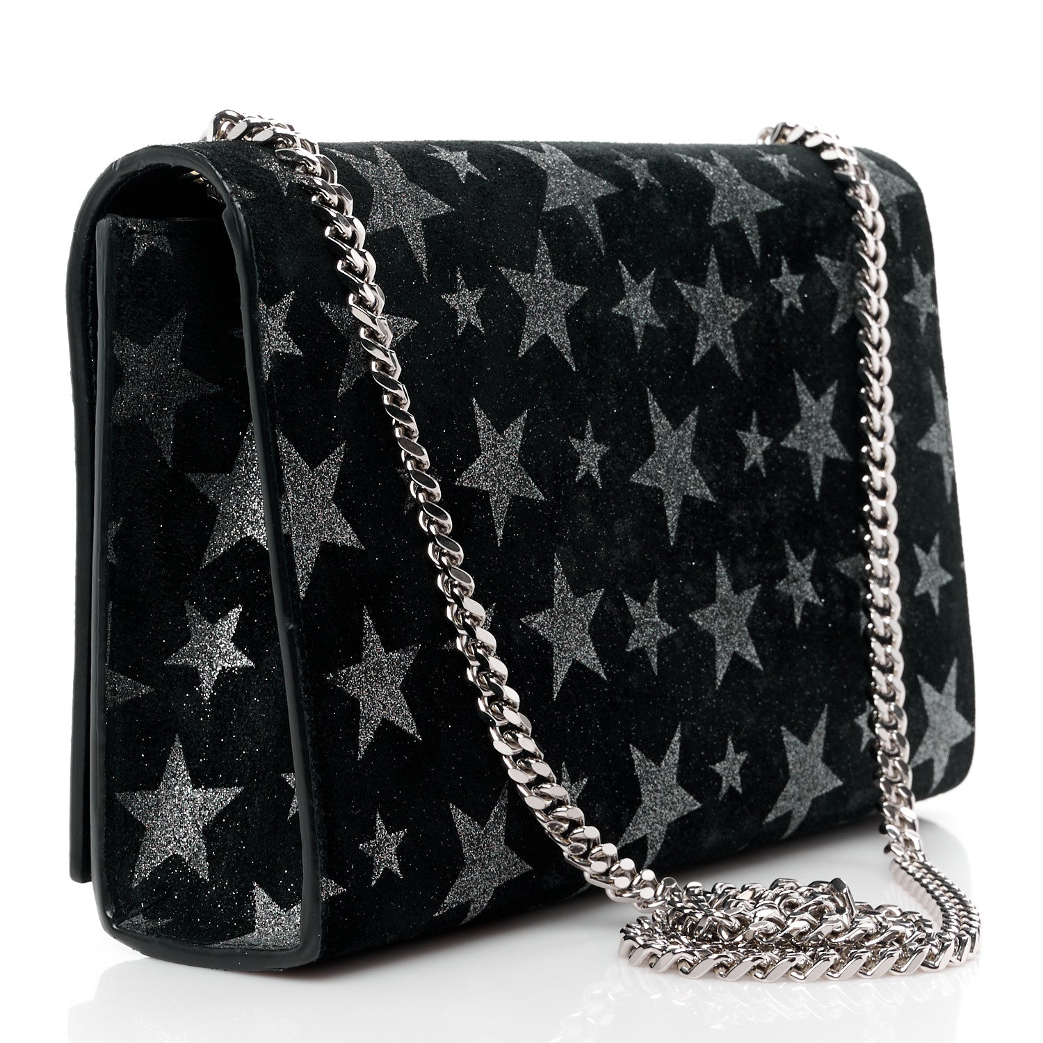 Saint Laurent SAINT LAURENT Suede Star Medium Monogram Kate Satchel Black 3 of 12