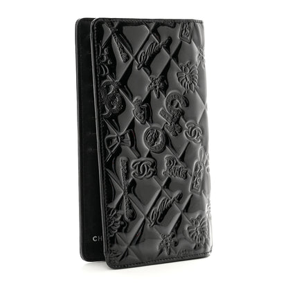 Chanel Patent Calfskin Lucky Symbols Yen Wallet Black 3 of 8