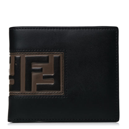 Fendi Vitello Liberty Bi-Color FF 1974 Embossed Inlay Bi-Fold Wallet Black 1 of 11