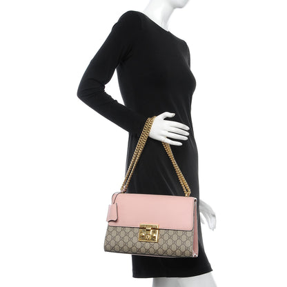 Gucci GG Supreme Monogram Calfskin Medium Padlock Shoulder Bag Beige Perfect Pink 3 of 8