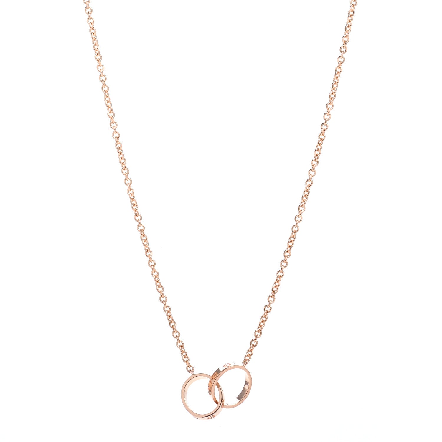 Cartier 18K Pink Gold Interlocking LOVE Necklace 1 of 7