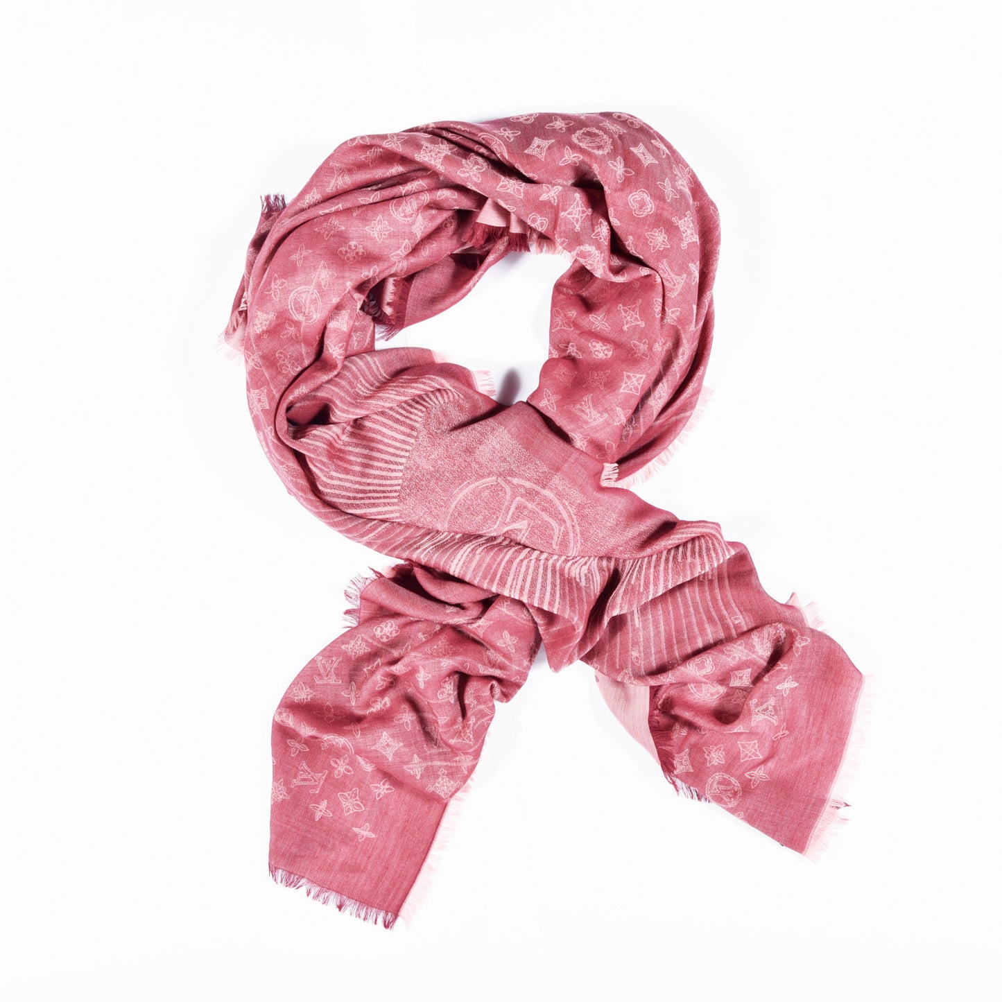 Cashmere Monogram Scarf Pink