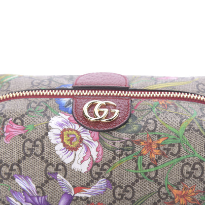 Gucci Soft GG Supreme Monogram Flora Calfskin Medium Ophidia Cosmetic Case Beige Ebony Multicolor Rosso 10 of 10