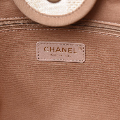 Chanel Mixed Fibers Striped Medium Deauville Tote Beige 5 of 8